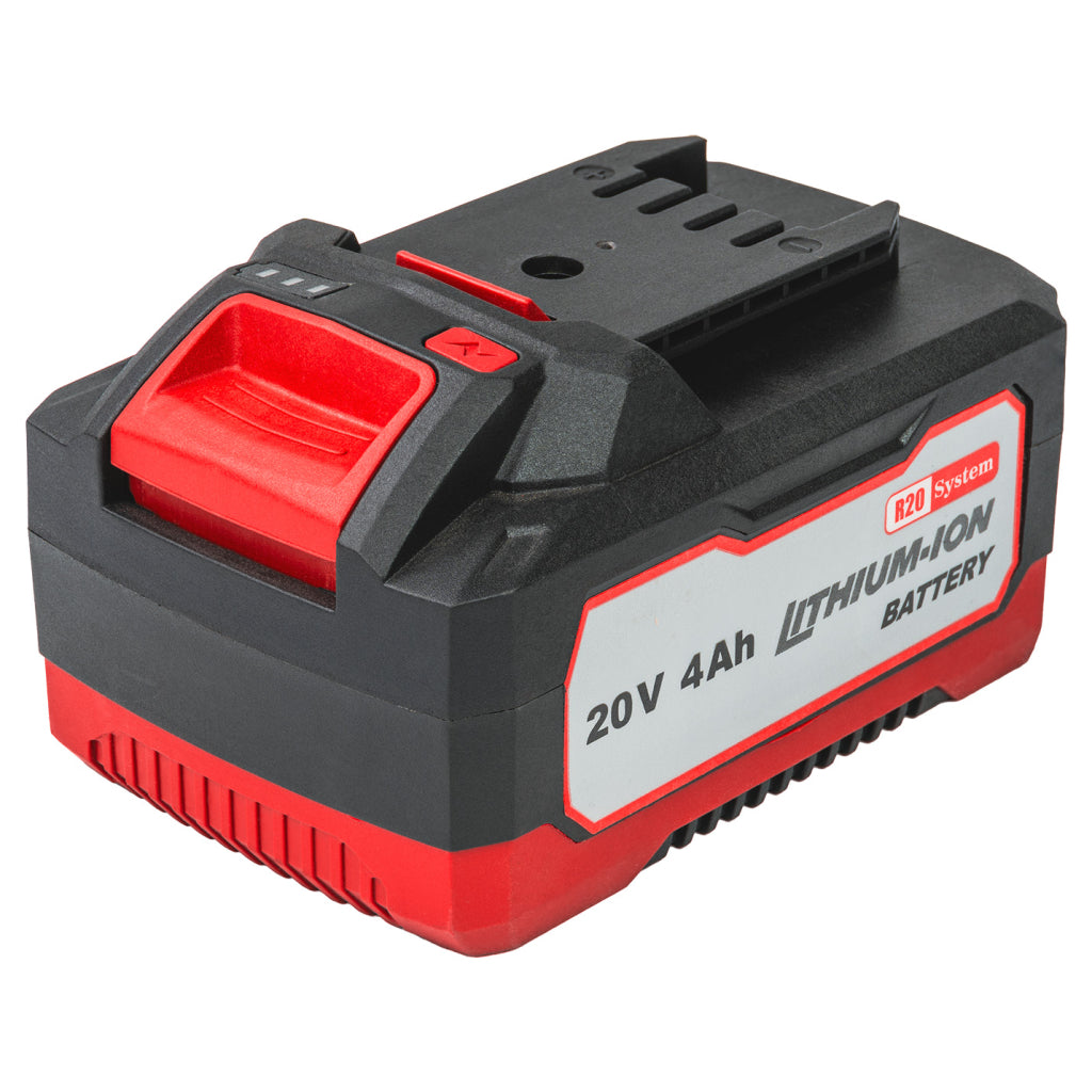 Ъглошлайф 125 мм с акумулатор R20 4Ah 2 режещи диска и пластмасова кутия RAIDER PRO