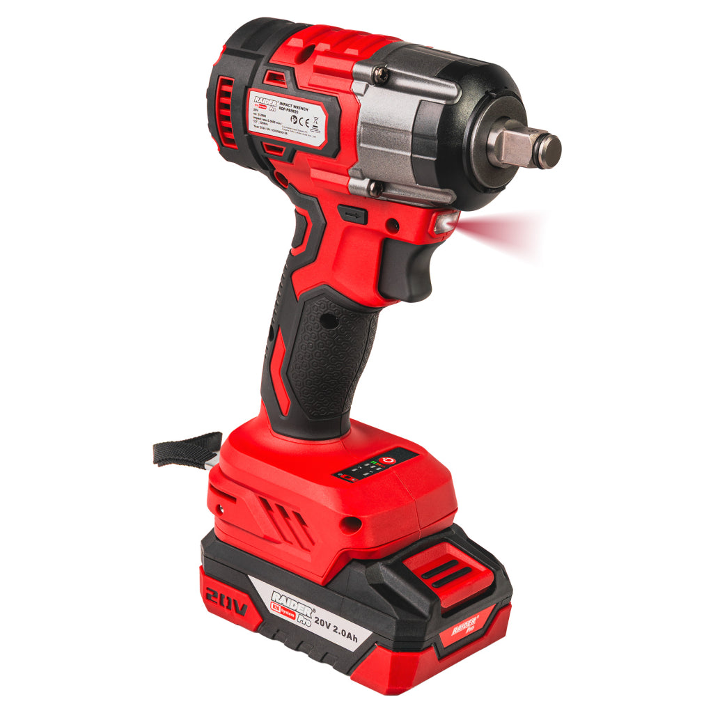 Комплект ударна бормашина и винтоверт 44Nm, ударен гайковерт 1/2 320Nm с батерия 2X2Ah RAIDER PRO