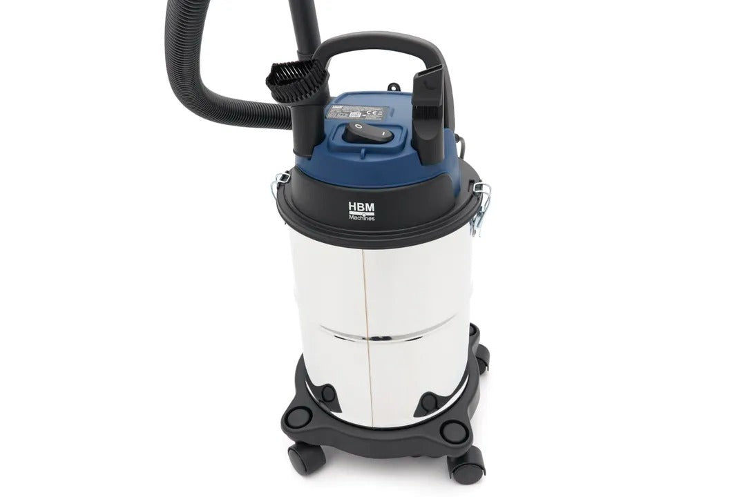 Професионална прахосмукачка за мокро/сухо почистване 1000W 15 л компактен и тих HBM