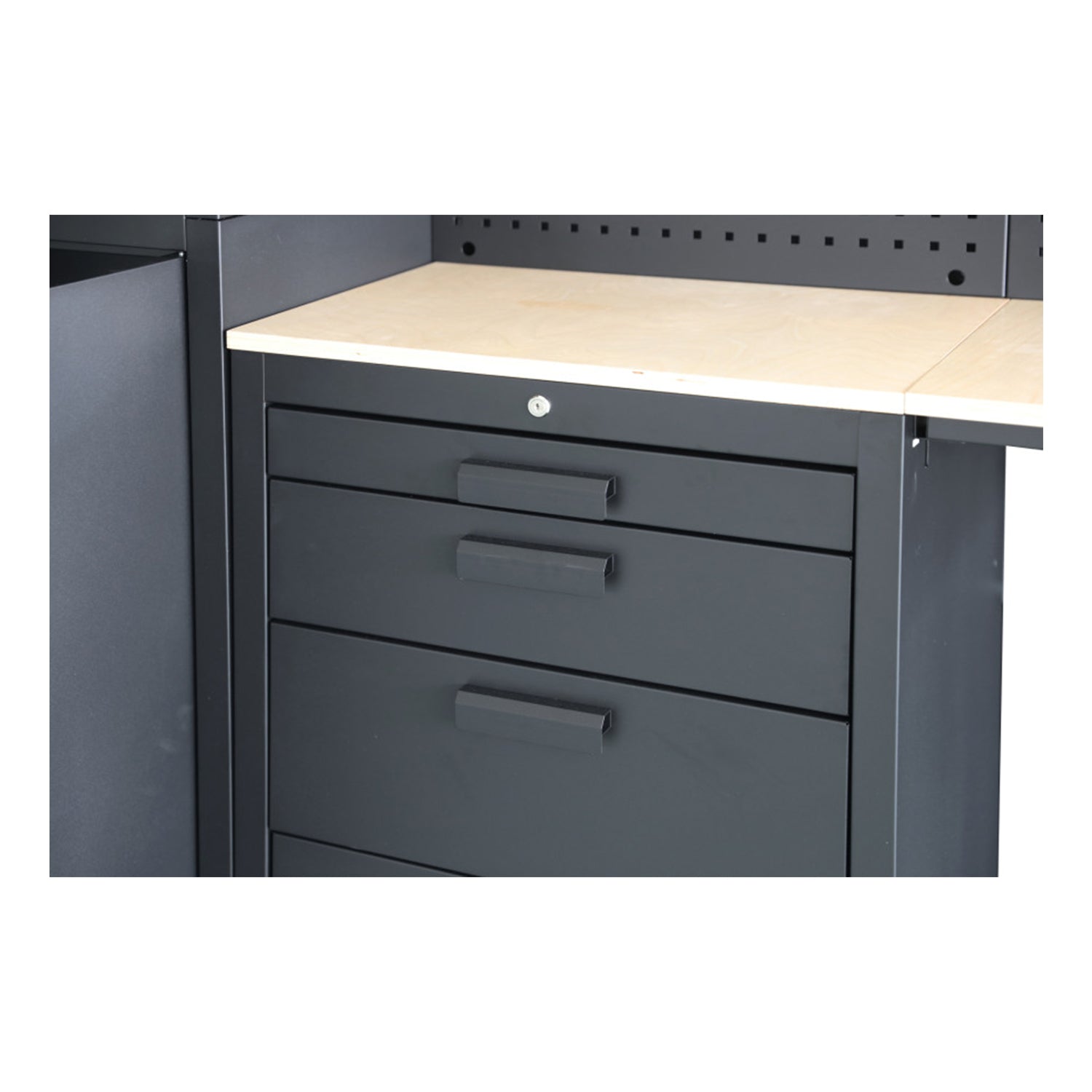 Комплект модулни мебели, метален PREMIUM, за сервиз, 8 части, черен мат