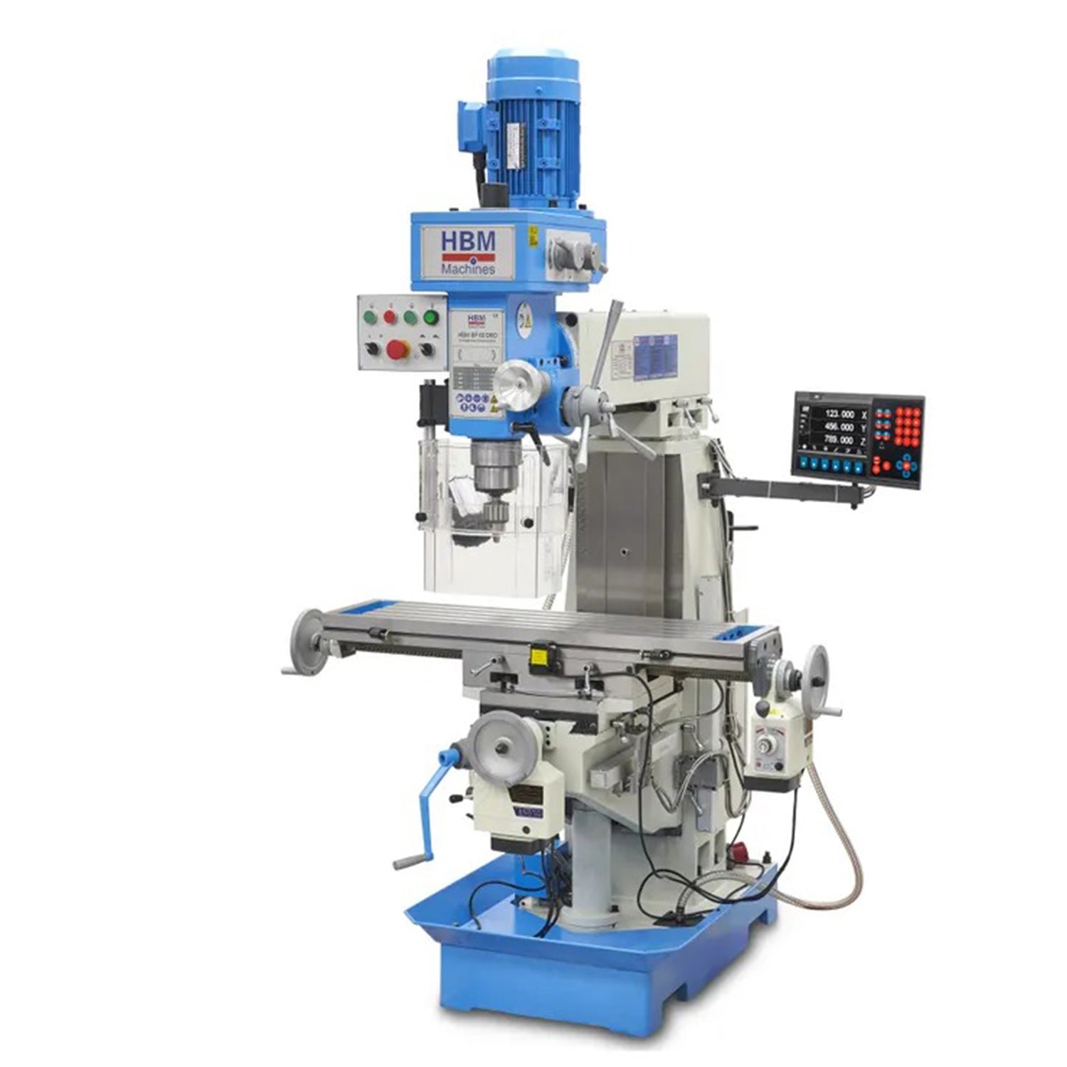 Професионална фрезова и пробивна машина с голяма маса и цифров дисплей BF 60 400V