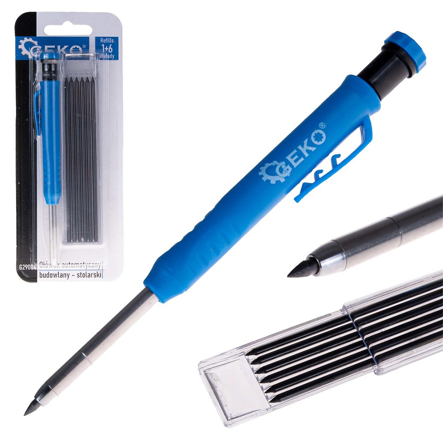 Дърводелски молив с 7 резерви GEKO