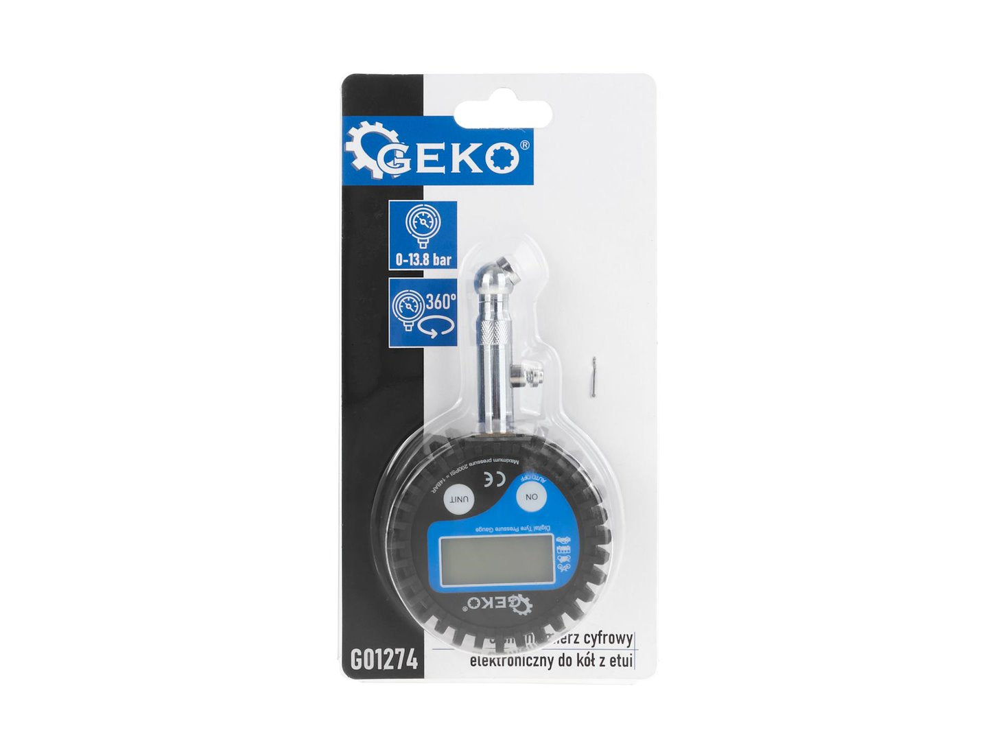 Манометър с цифров дисплей за проверка на налягане в гумите GEKO