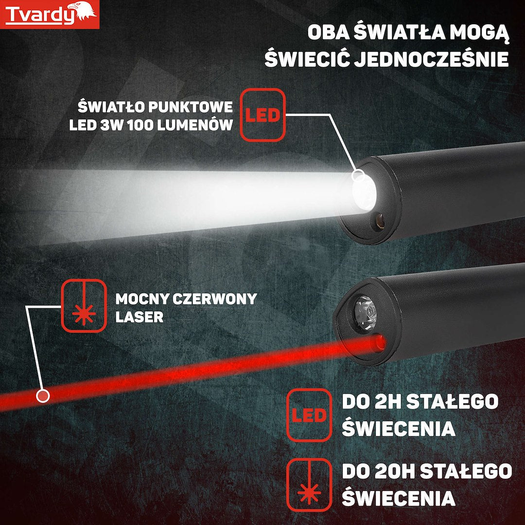 Акумулаторна LED COB лампа с лазер и UV, с магнит, 5W, 800mAh, 400 лумена