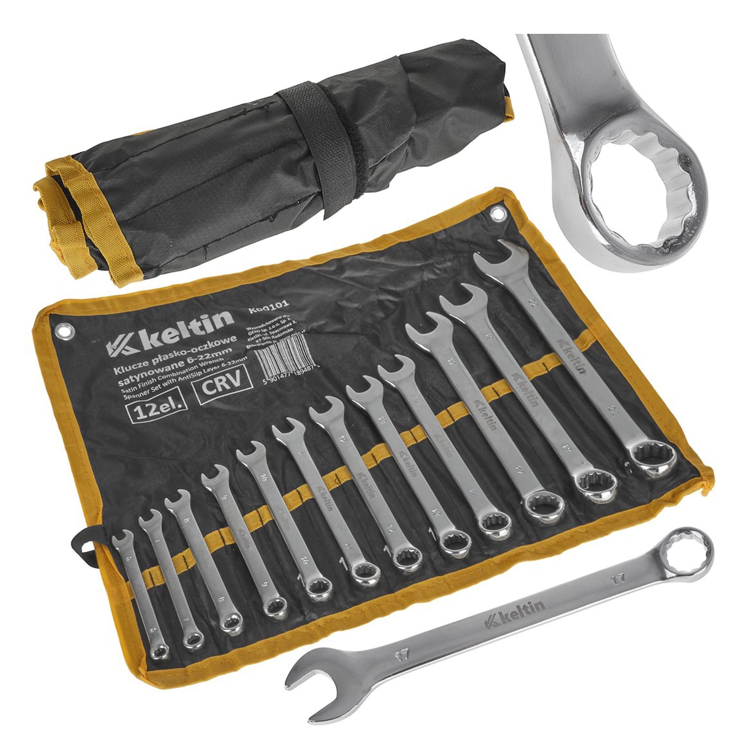 Комплект комбинирани ключове 6-22 мм 12 броя KELTIN