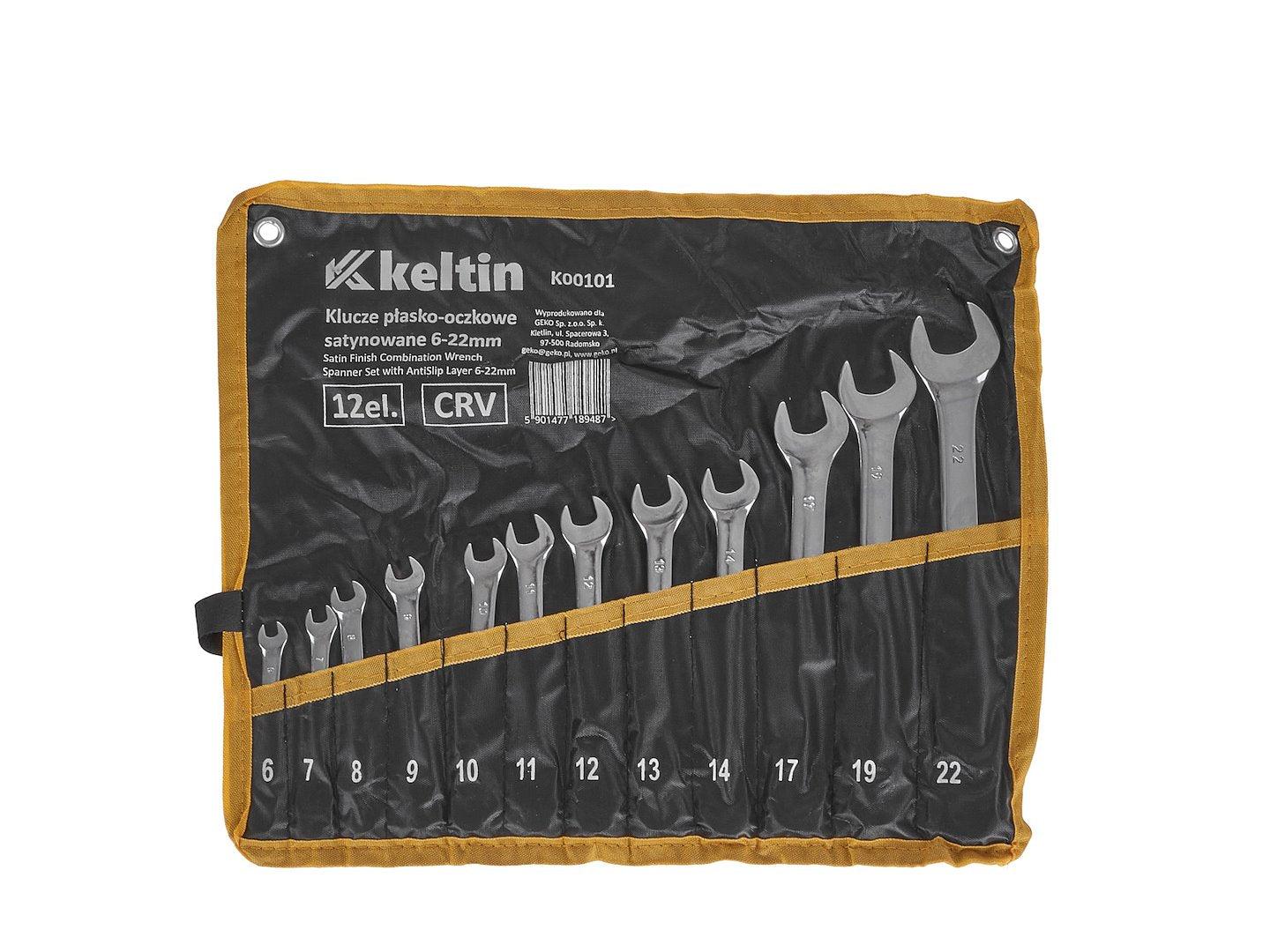 Комплект комбинирани ключове 6-22 мм 12 броя KELTIN