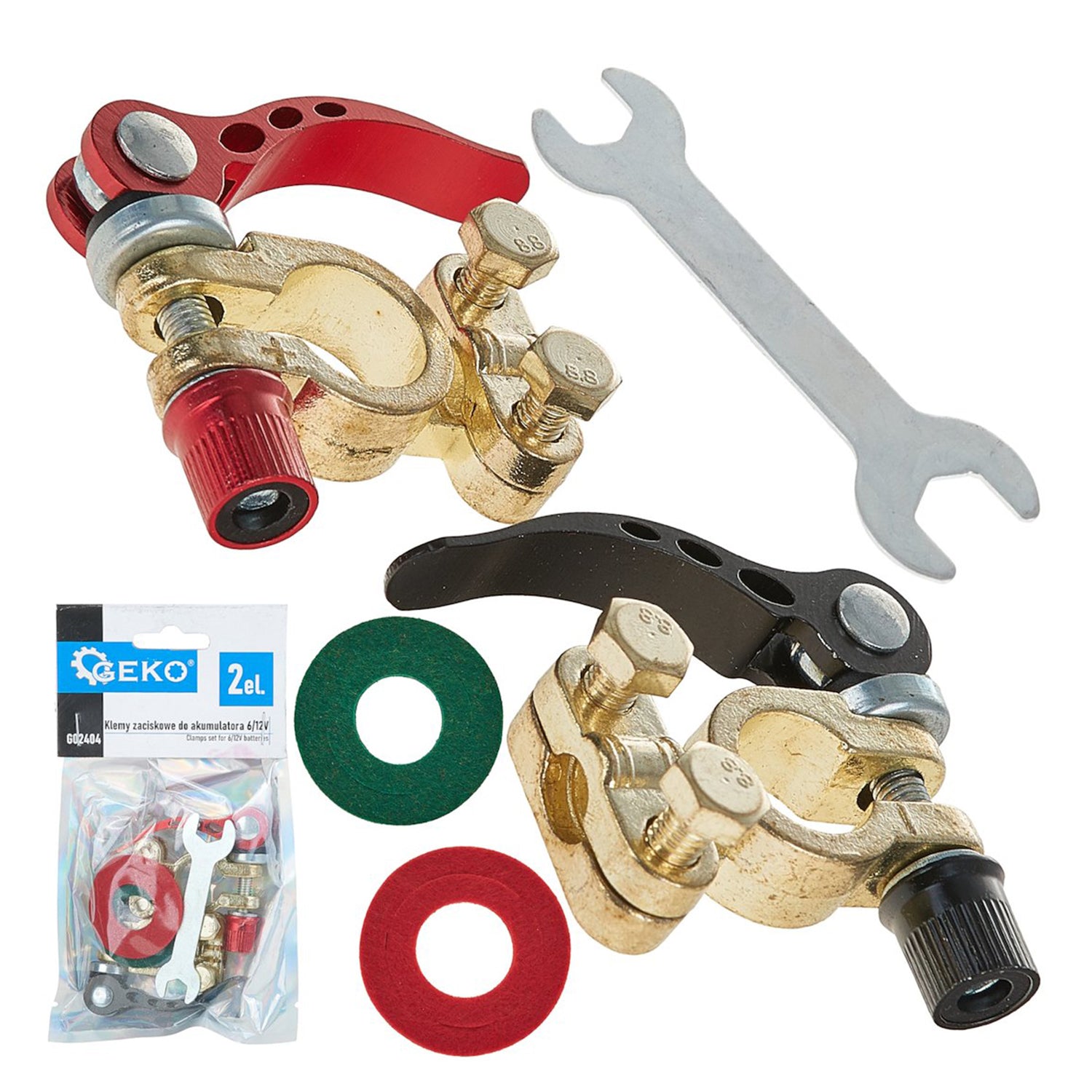 Комплект от 2 клеми за автомобилен акумулатор, с бързо освобождаване ROLL FAST 6/12V, GEKO