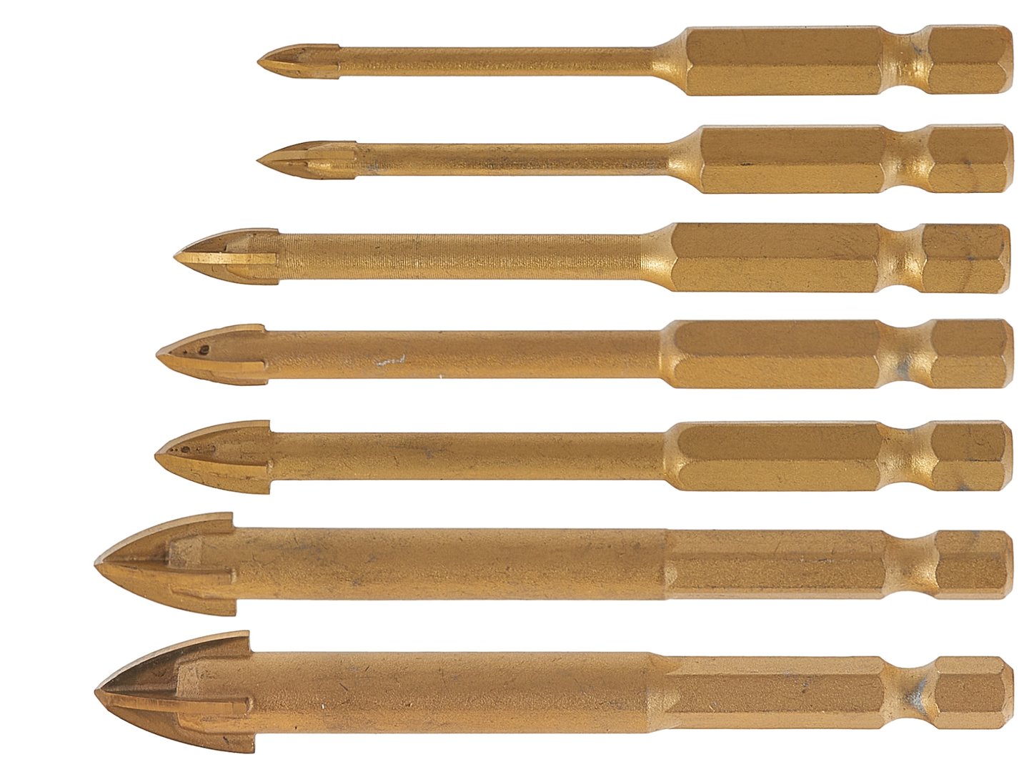 Комплект свредла за стъкло и керамика шестостен 3-12 мм 8 бр. GEKO