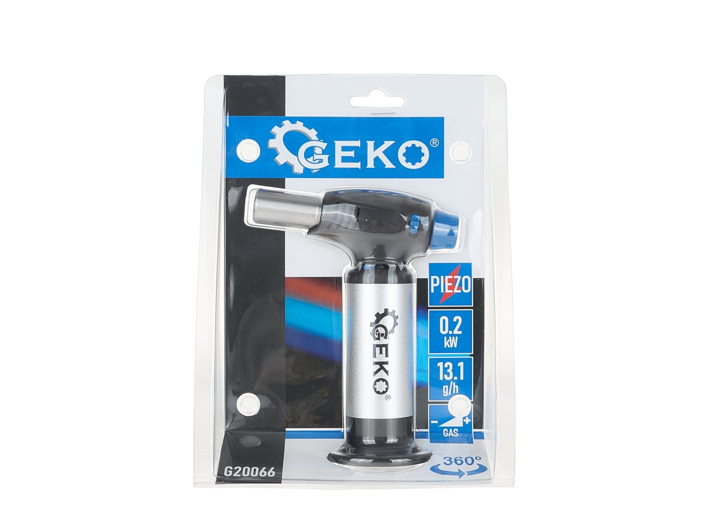 Газова горелка с пиезо запалване, преносима, 360 градуса, с резервоар