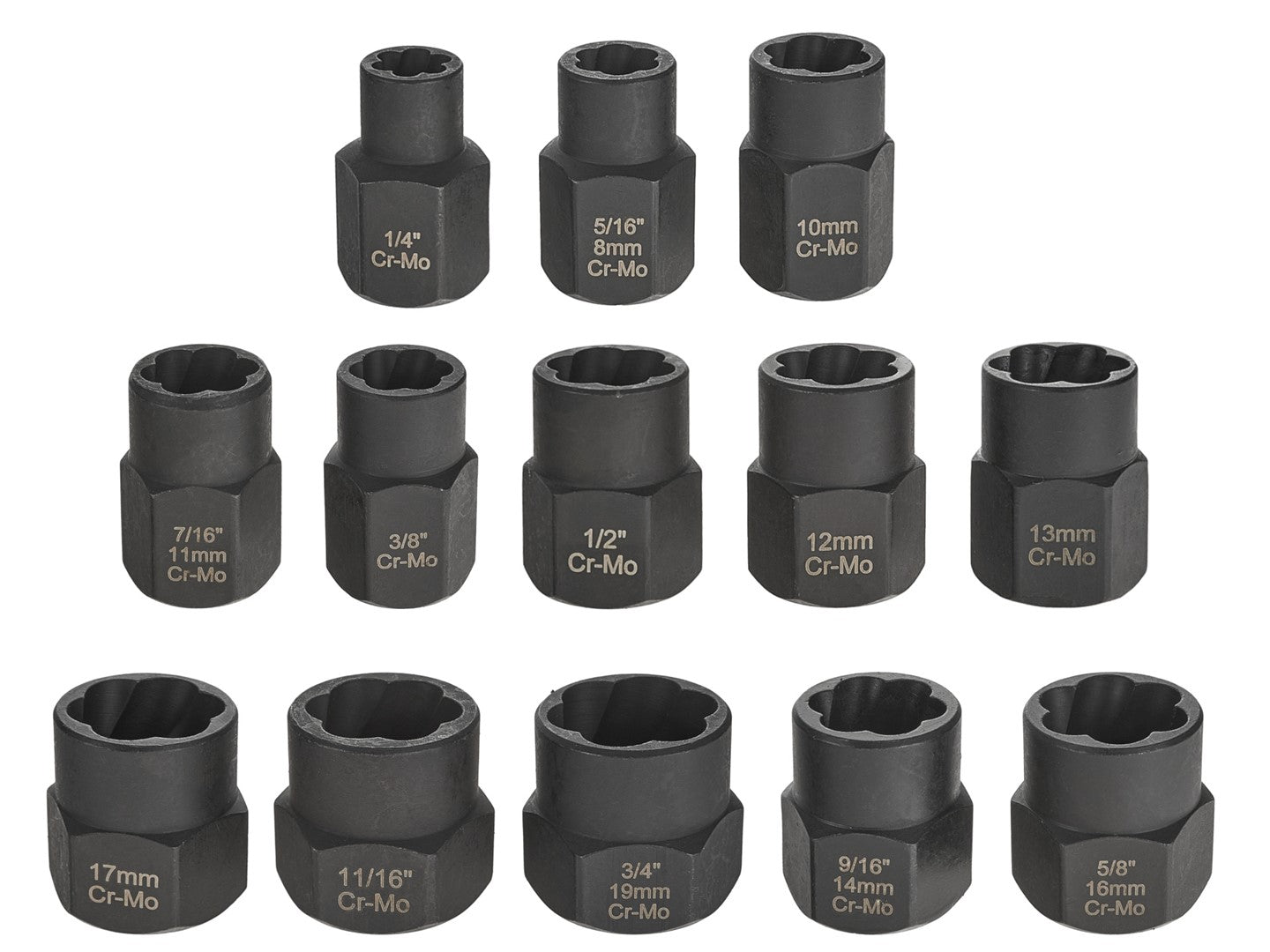 Комплект екстрактори за счупени и износени винтове и гайки 26 части