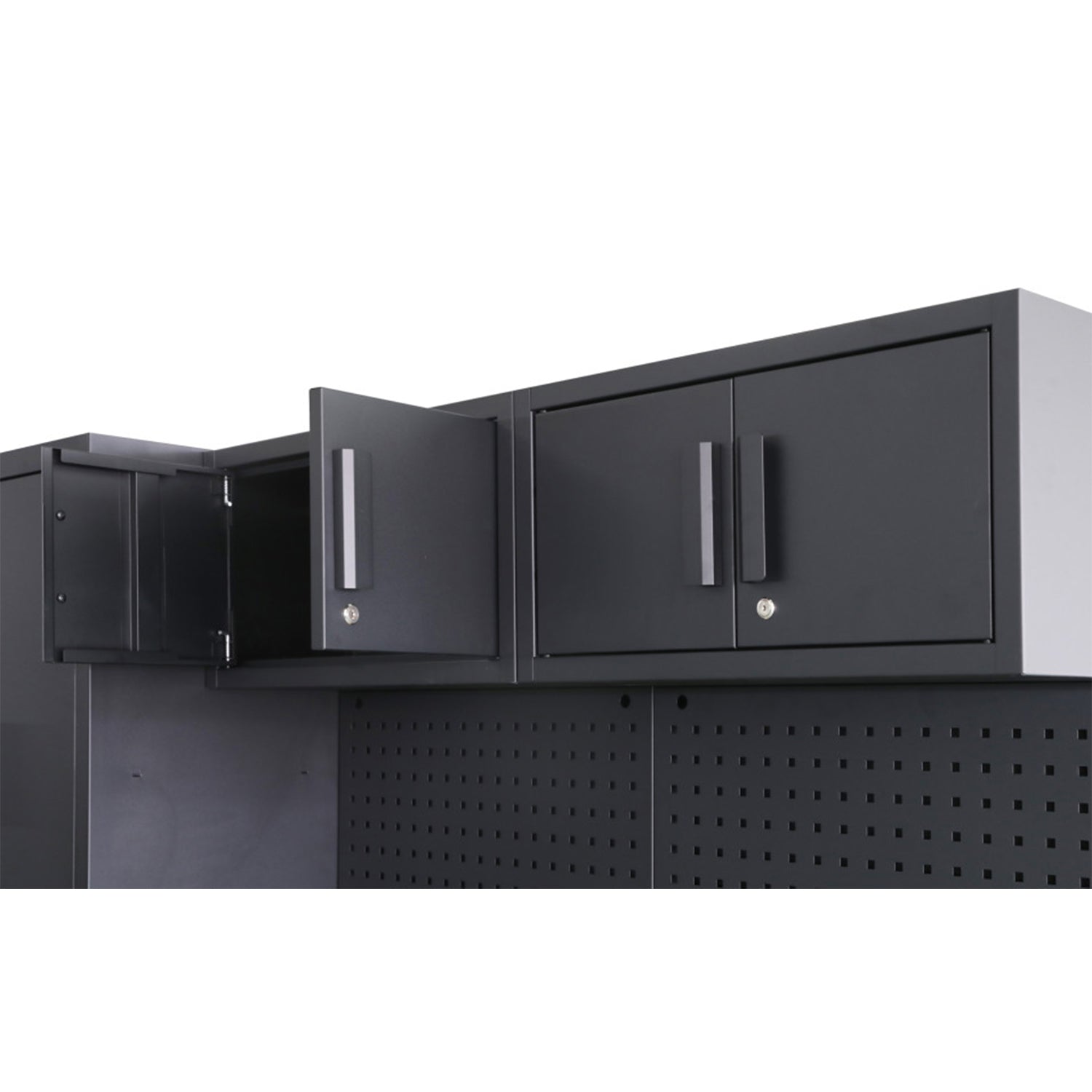 Комплект модулни мебели, метален PREMIUM, за сервиз, 8 части, черен мат