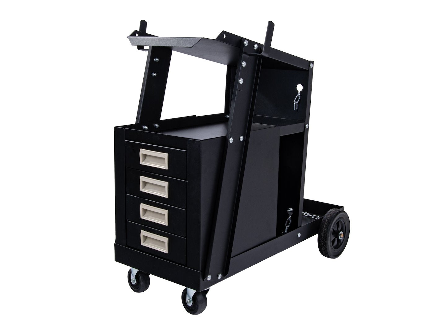 Количка за заваръчни уреди с дръжка и 4 чекмеджета