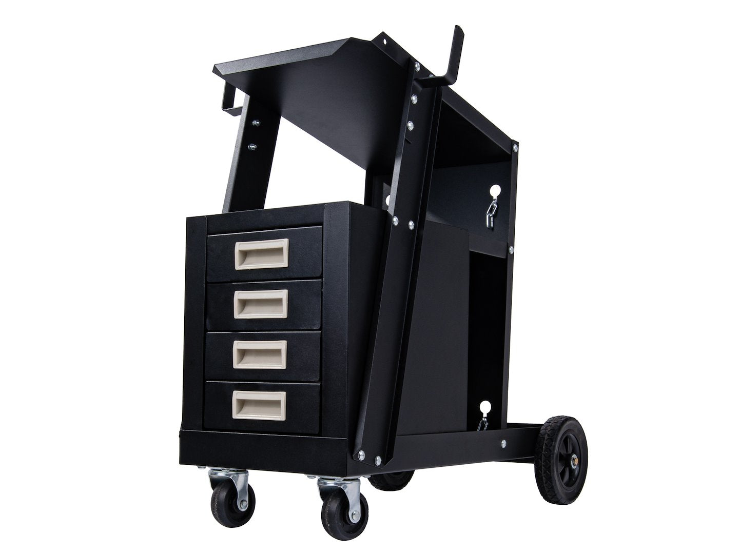 Количка за заваръчни уреди с дръжка и 4 чекмеджета