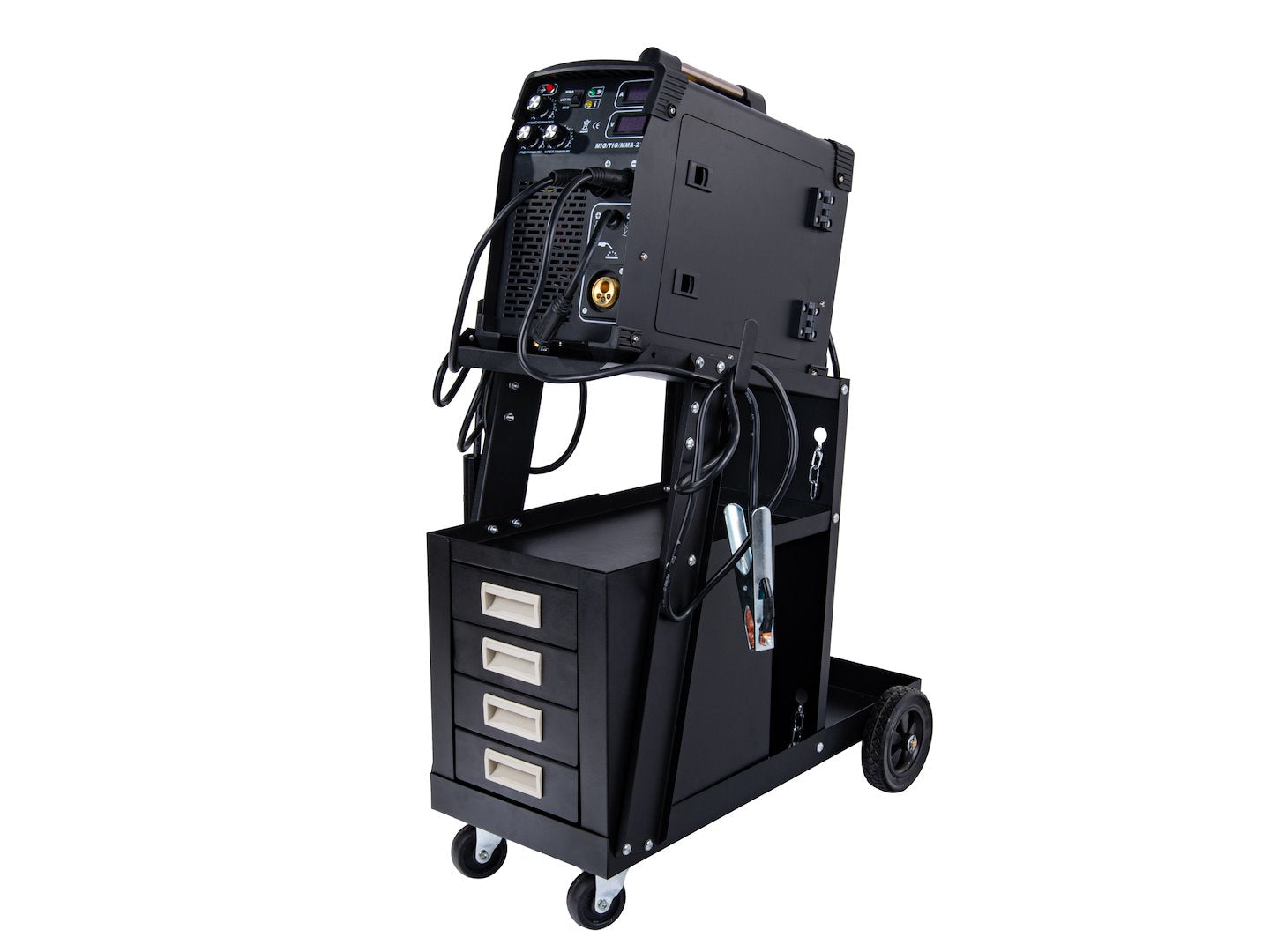 Количка за заваръчни уреди с дръжка и 4 чекмеджета