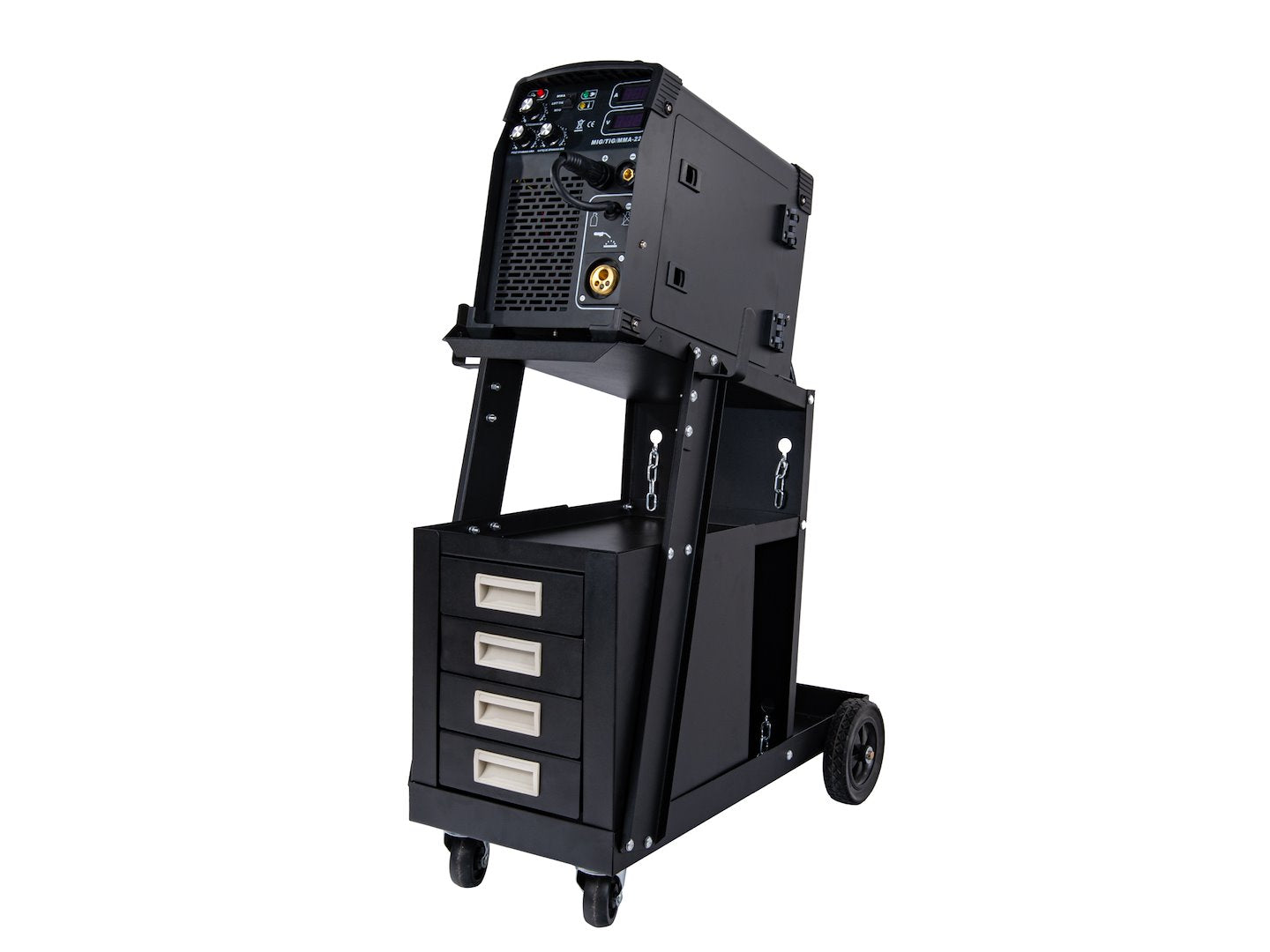 Количка за заваръчни уреди с дръжка и 4 чекмеджета