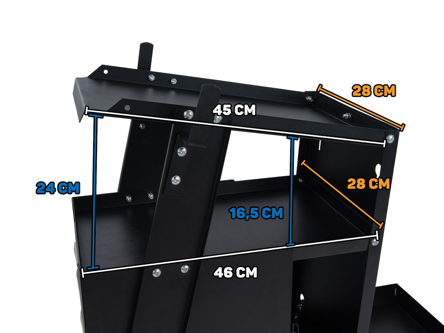 Количка за заваръчни уреди с дръжка и 4 чекмеджета