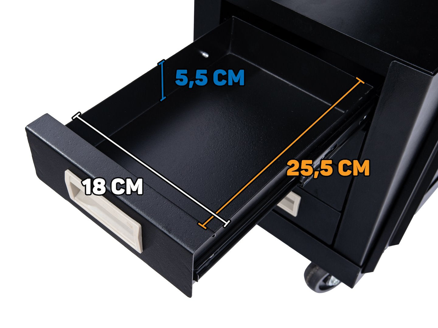 Количка за заваръчни уреди с дръжка и 4 чекмеджета