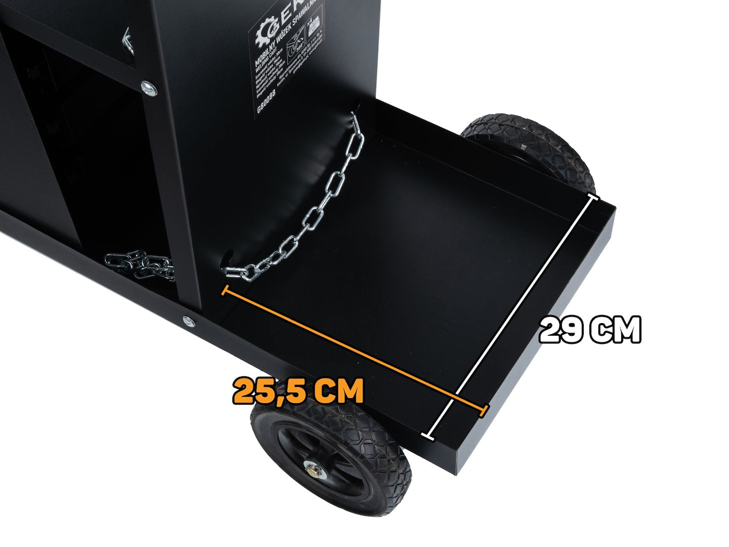 Количка за заваръчни уреди с дръжка и 4 чекмеджета