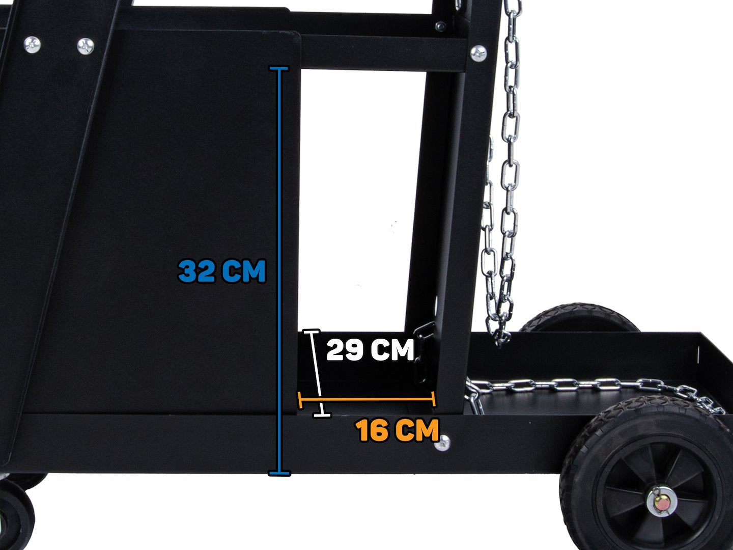 Количка за заваръчни уреди с дръжка и 4 чекмеджета