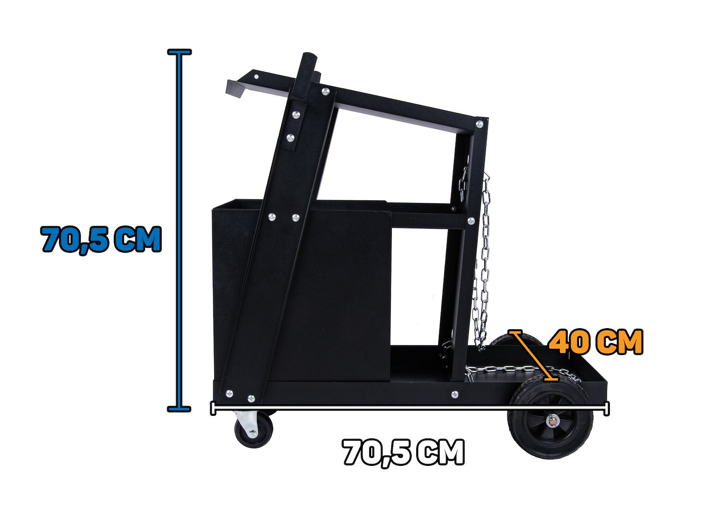 Количка за заваръчни уреди с дръжка и 4 чекмеджета
