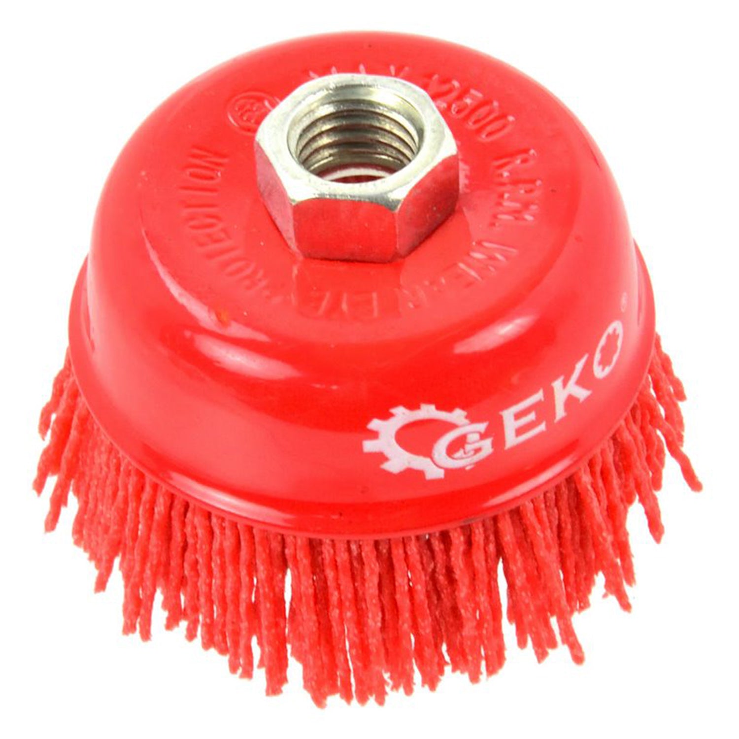 Найлонова кръгла четка 75 мм с резба M14 - за почистване на метал и дърво - GEKO
