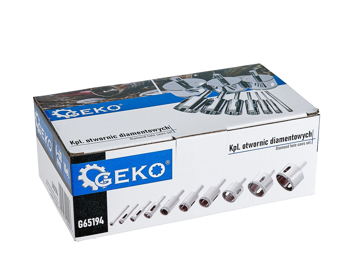 Комплект диамантени боркорони за фаянсови плочки 6-68 мм, 10 бр. GEKO