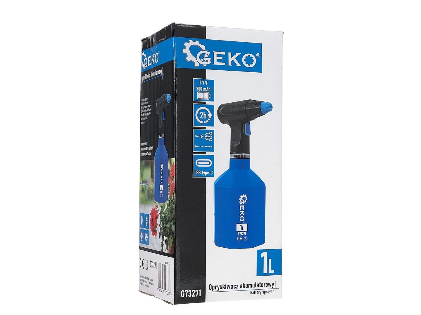 Електрическа пръскачка 1 л с батерия USB-C