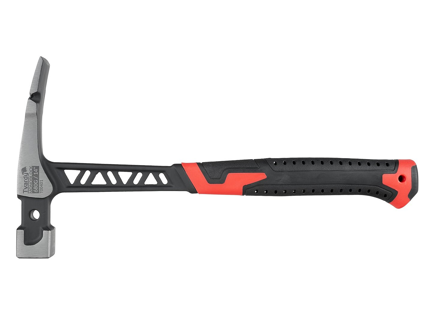 Антишоков моноблоков дърводелецски чук 680 г с магнит и екстрактор за пирони - TVARDY