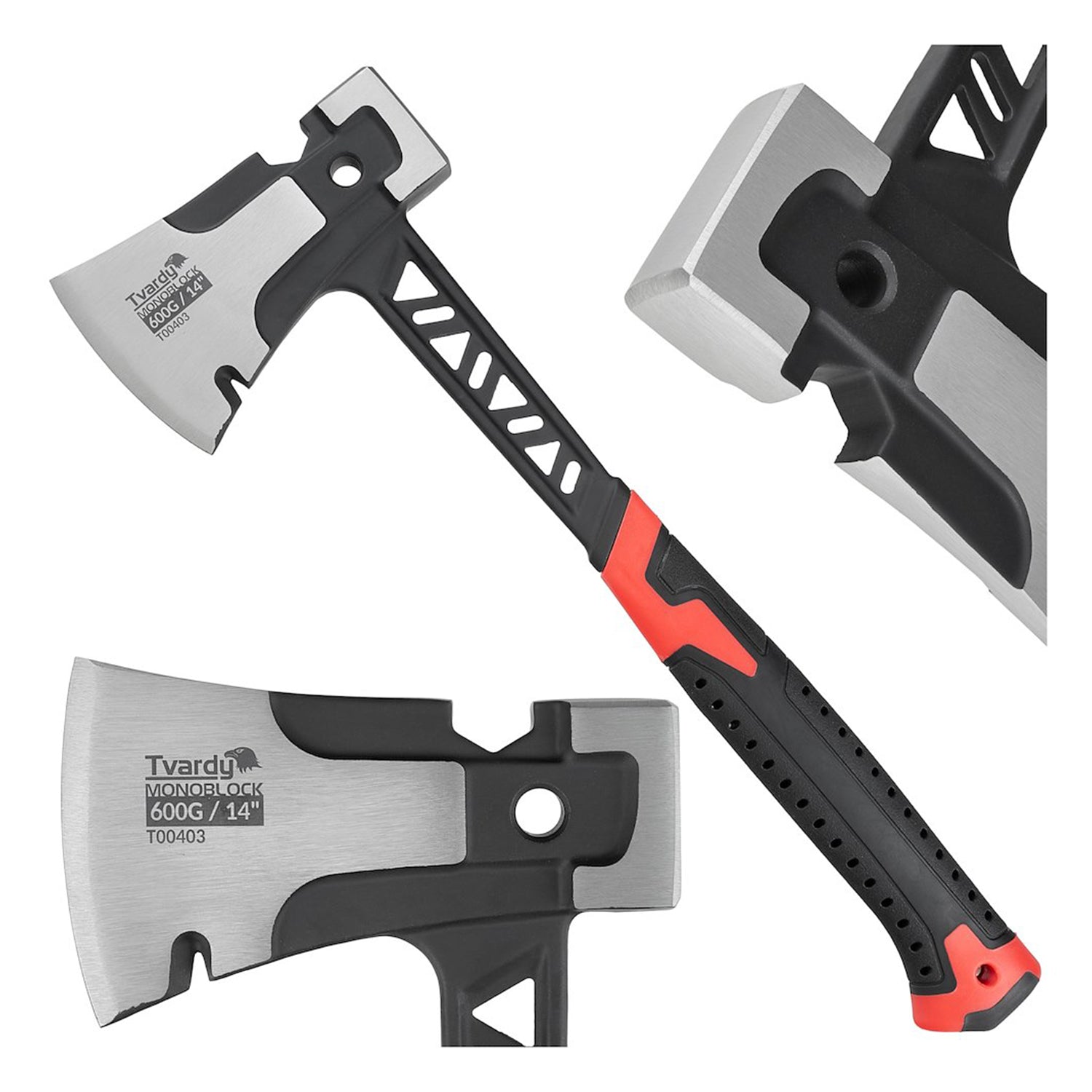 Мултифункционална антишокова моноблокова брадва-чук за строителство и градинарство - TVARDY