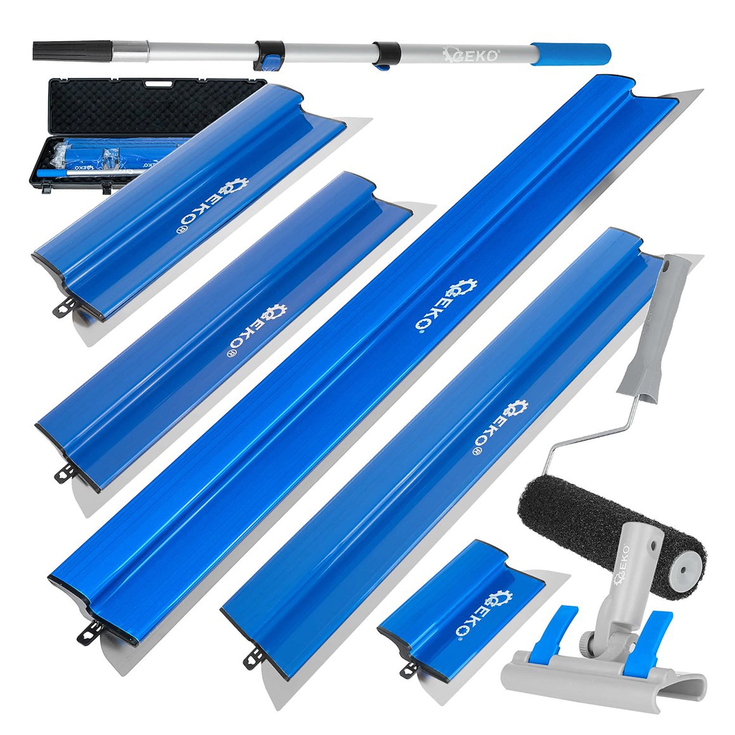 Комплект шпакли за довършителни работи по стени и тавани 9 части GEKO