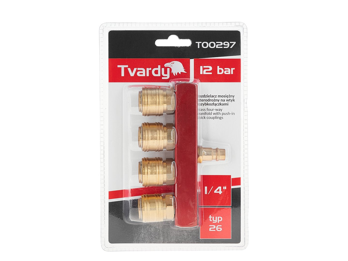 Разделител, въздушен разпределител с 4 изхода, бързи връзки 1/4