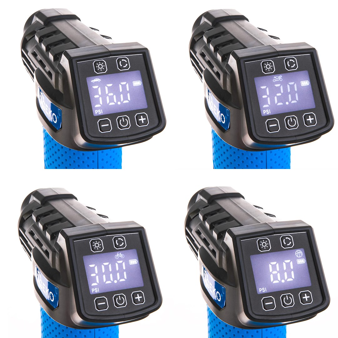 Преносим компресор за автомобил с батерия 12V и LCD дисплей GEKO