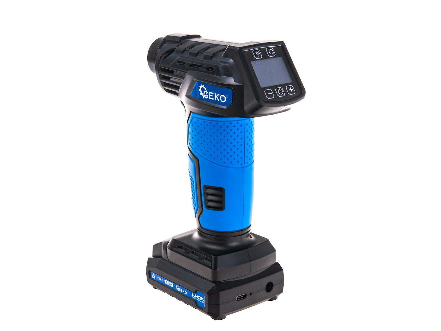 Преносим компресор за автомобил с батерия 12V и LCD дисплей GEKO