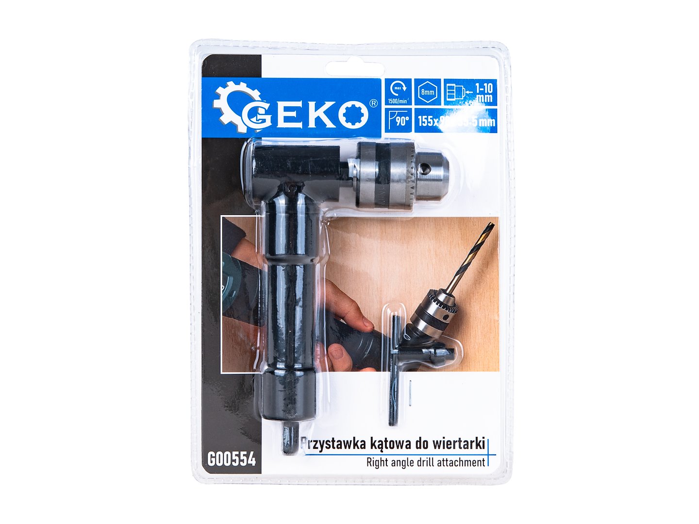 Ъглов адаптер за бормашини и винтоверти 1-10 мм GEKO