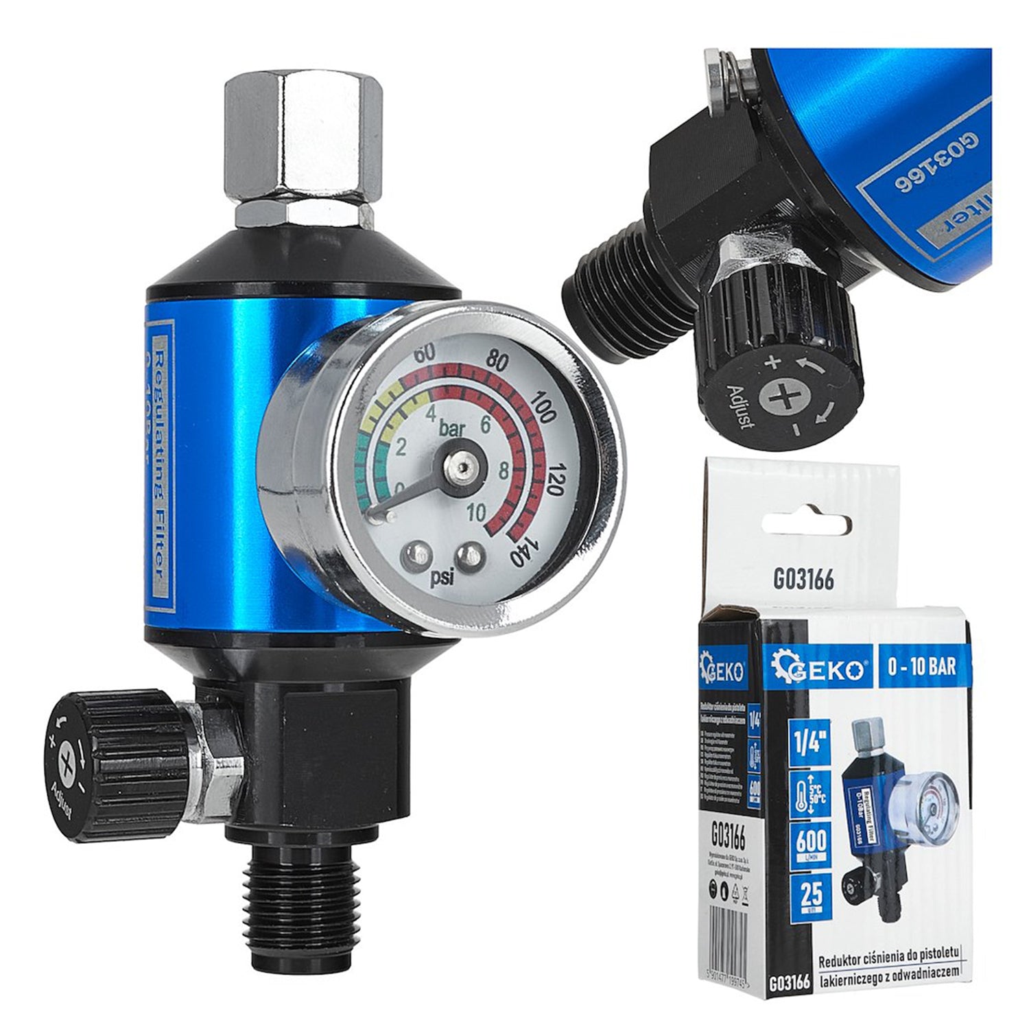 Регулатор на налягане за пистолет за боядисване 1/4