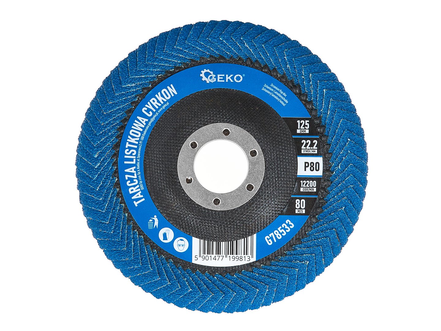 Циркониев диск с острие, за дълбоки заваръчни зони 125 мм Р80