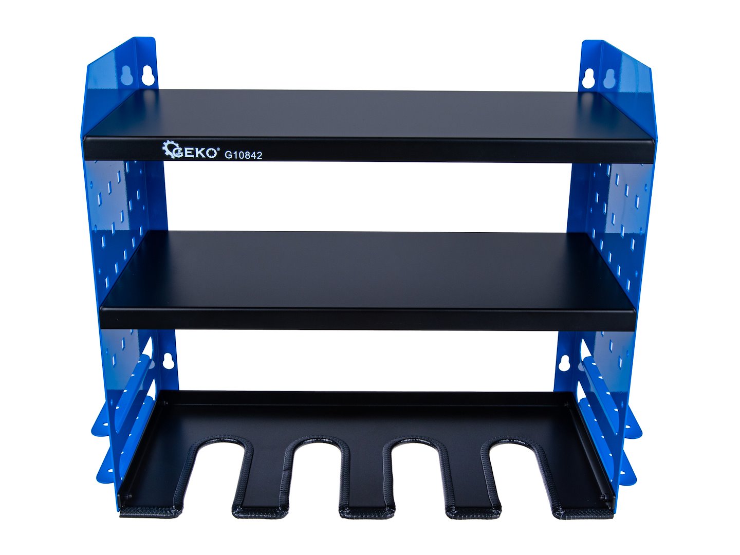 Метален рафт с държач за отвертки и електроинструменти GEKO