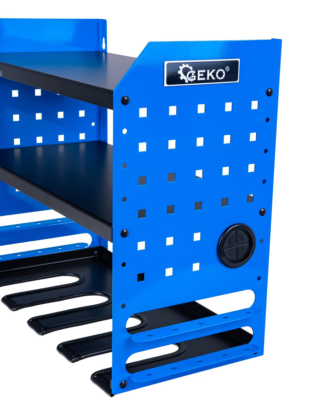 Метален рафт с държач за отвертки и електроинструменти GEKO