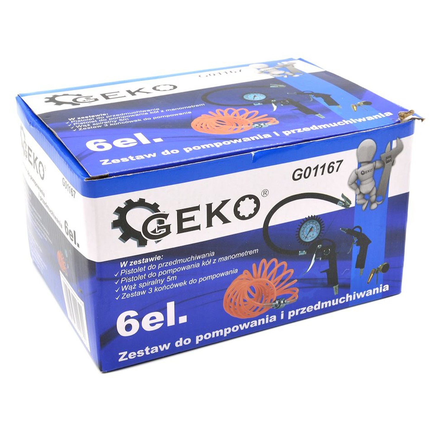 Комплект 6 пневматични аксесоара за компресор за сгъстен въздух GEKO