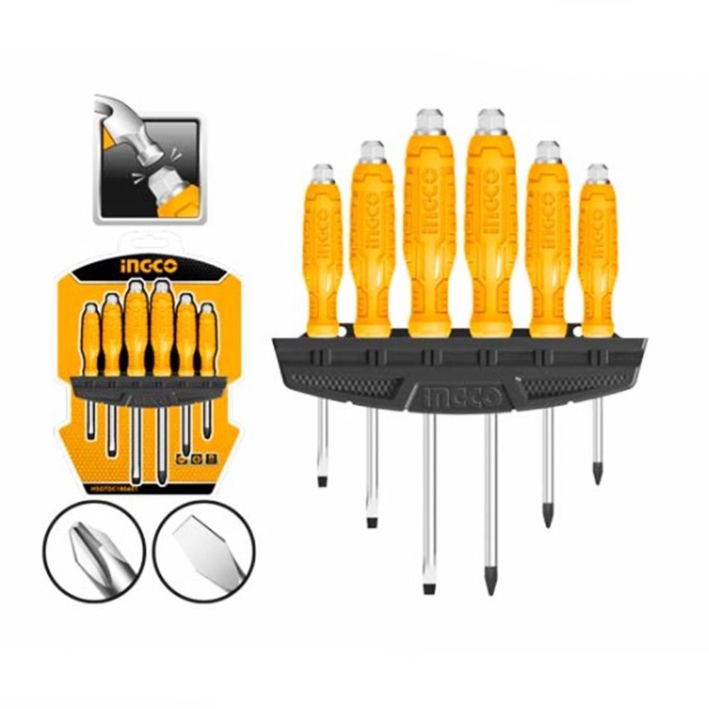 Комплект отвертки с поставка 6 части INGCO
