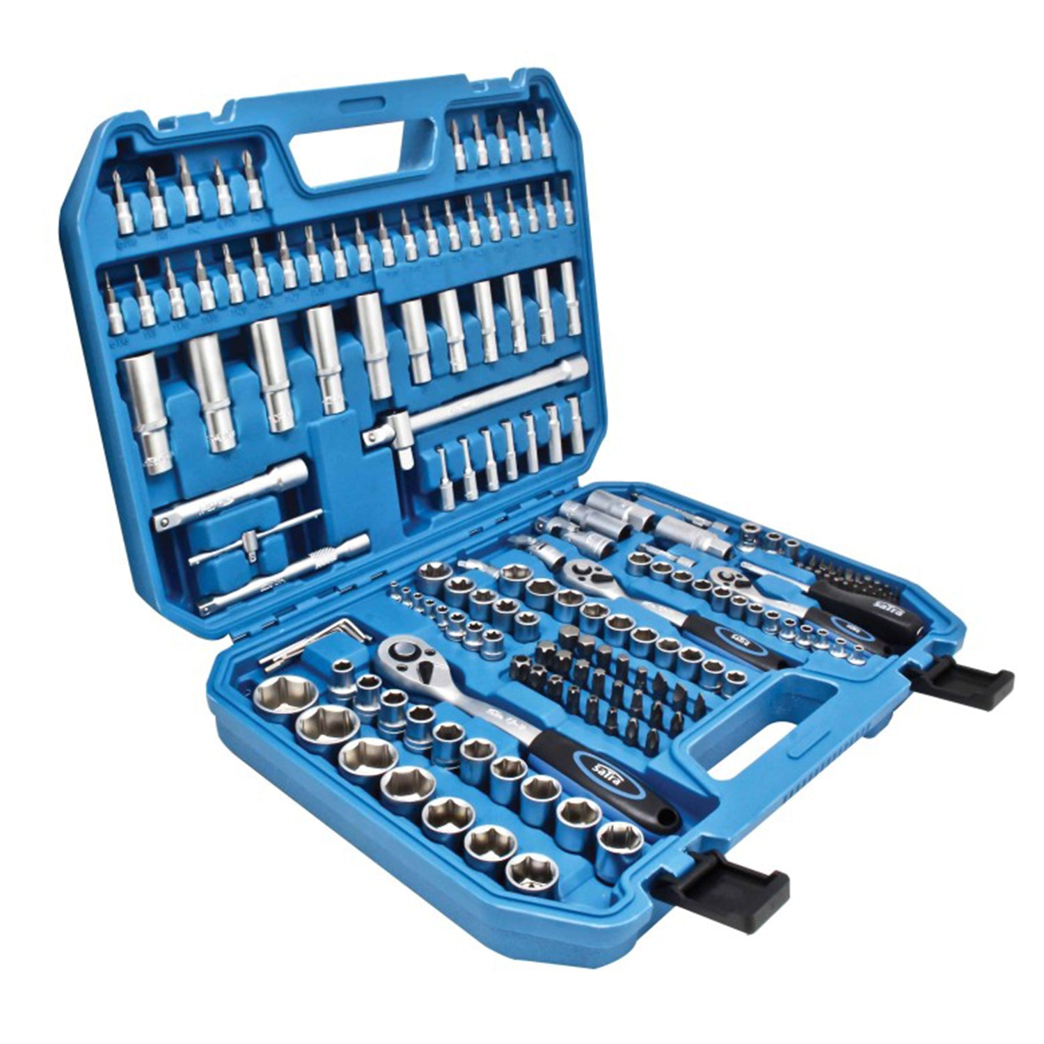 Комплект инструменти с вложки, битове и тресчотки 1/4 3/8 1/2 179 части SATRA