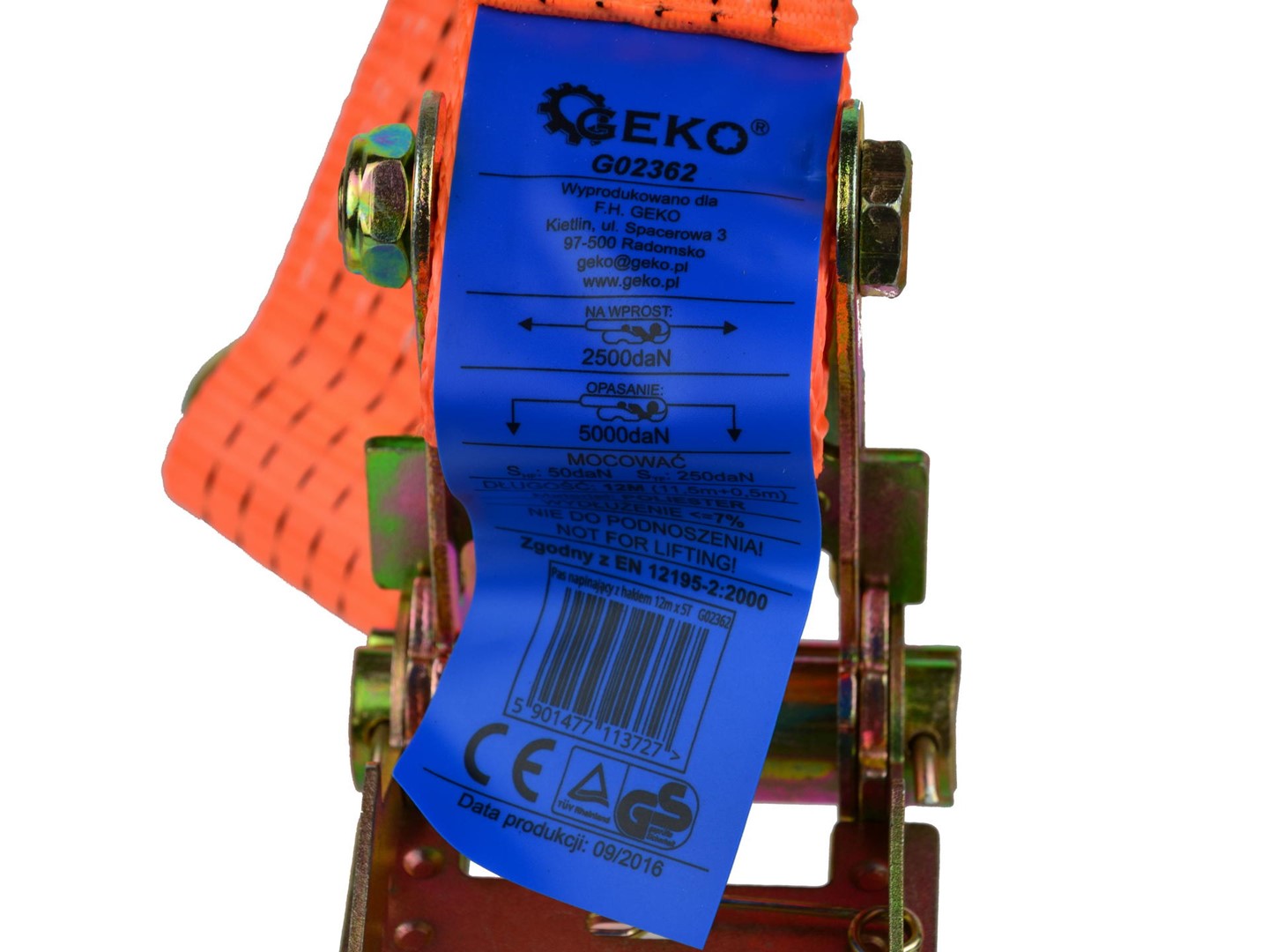 Колан за теглене с тресчотка 12 м 5 т 50 мм