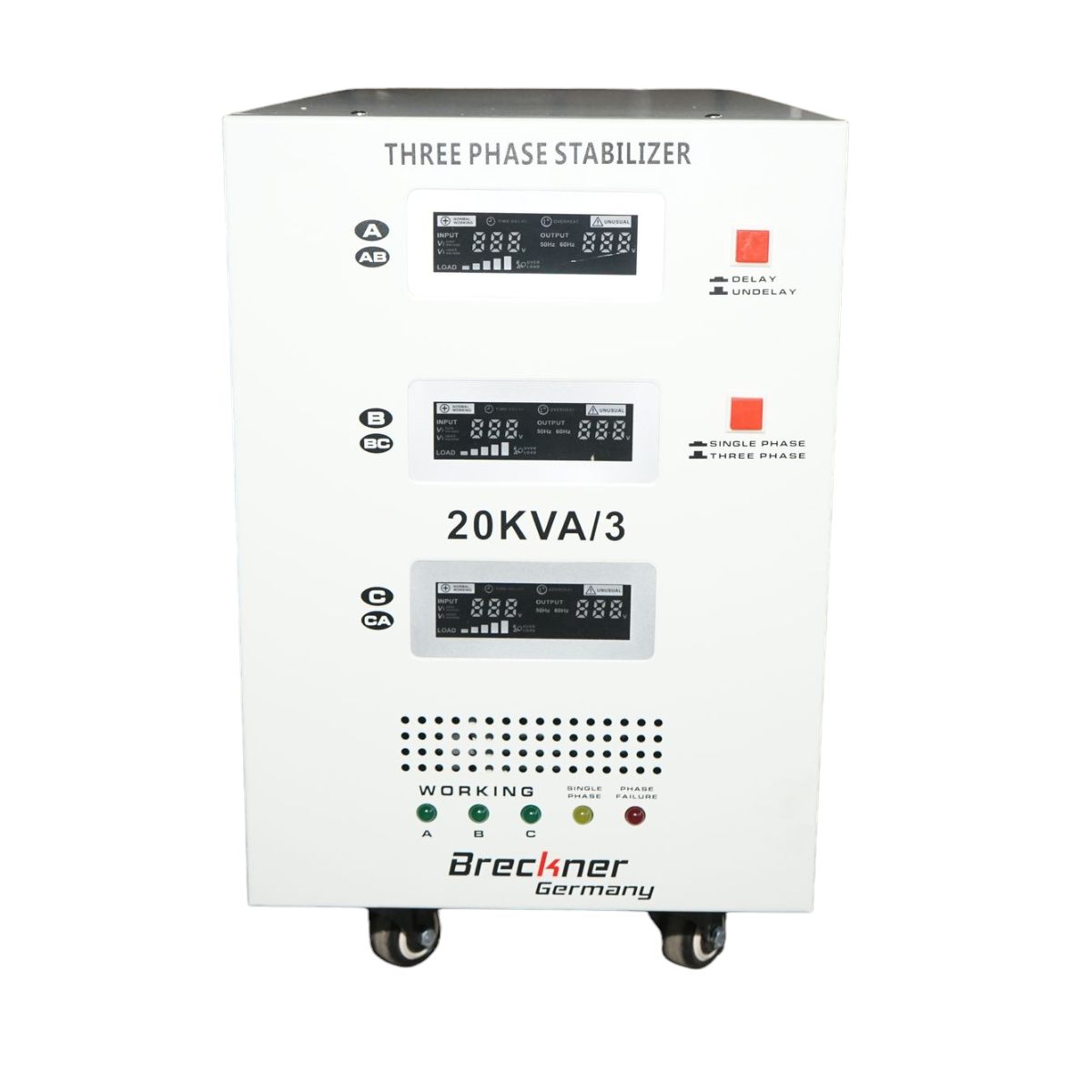 Автоматичен стабилизатор на напрежение 20KVA, 16KW трифазен със сервомотор Breckner Germany