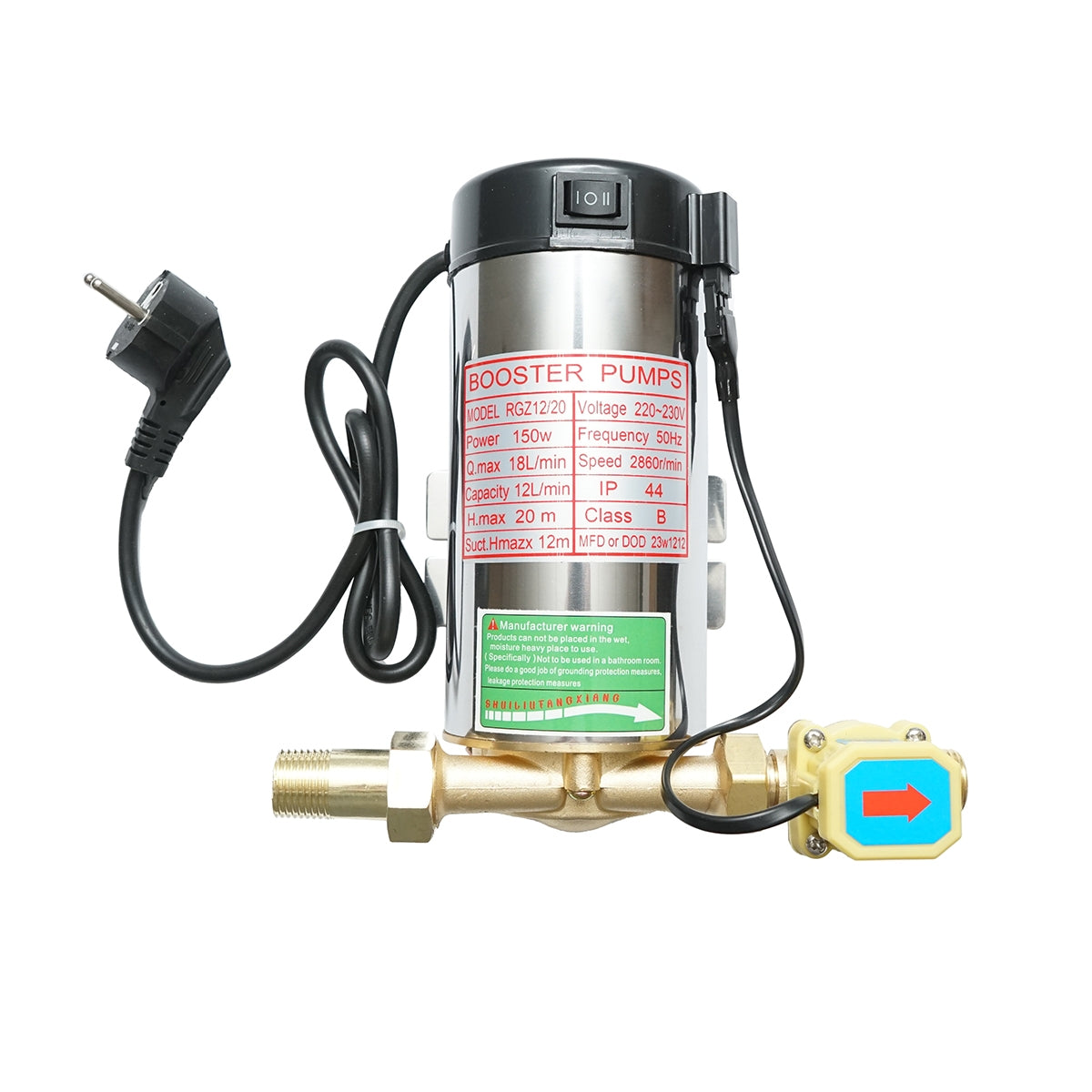 Помпа за повишаване на налягането на гореща вода 220V, 150W, за соларен панел, 3 bar, X-150