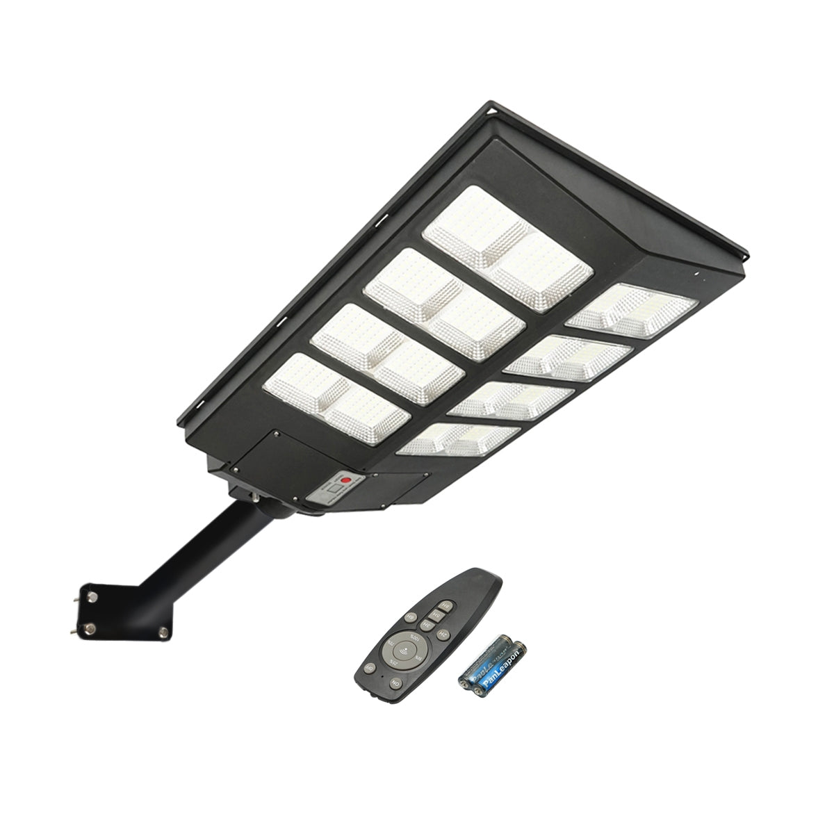 LED соларна лампа 300W за улично осветление 6500K със соларен панел, дистанционно, сензор за движение и монтаж на стълб Breckner Germany