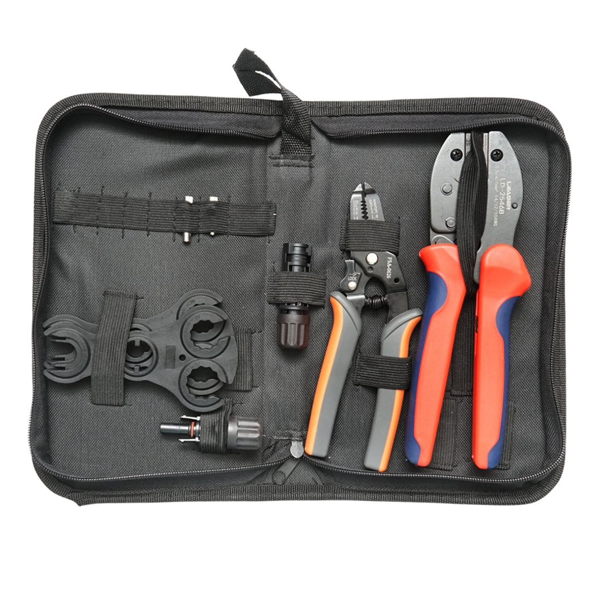 Комплект от 4 инструмента за кримпване на електрически кабели и съединители MC4 фотоволтаични панели