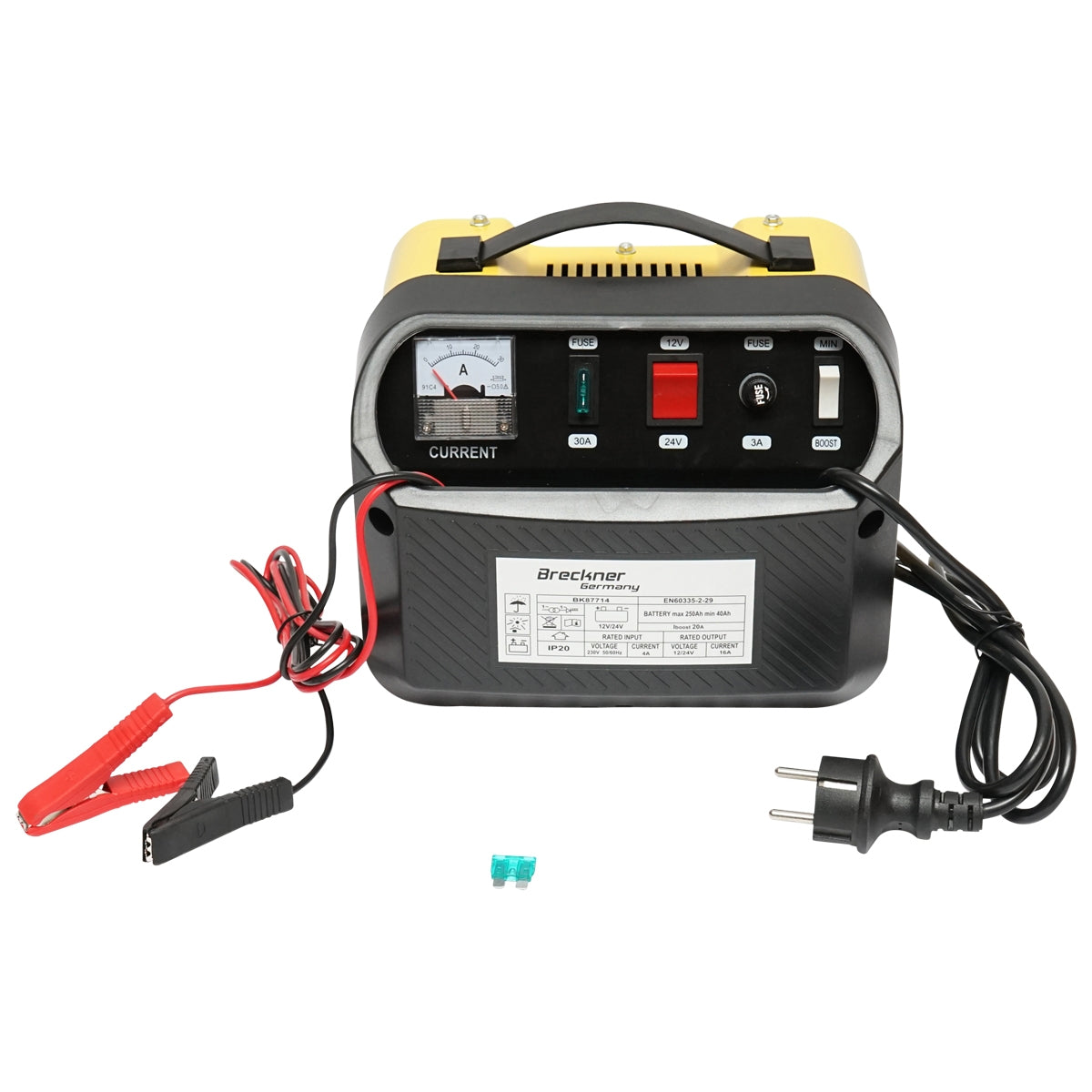 Зарядно устройство за автомобилни акумулатори 12/24V 20A 230V/566W за акумулатори 40-250Ah Breckner Germany