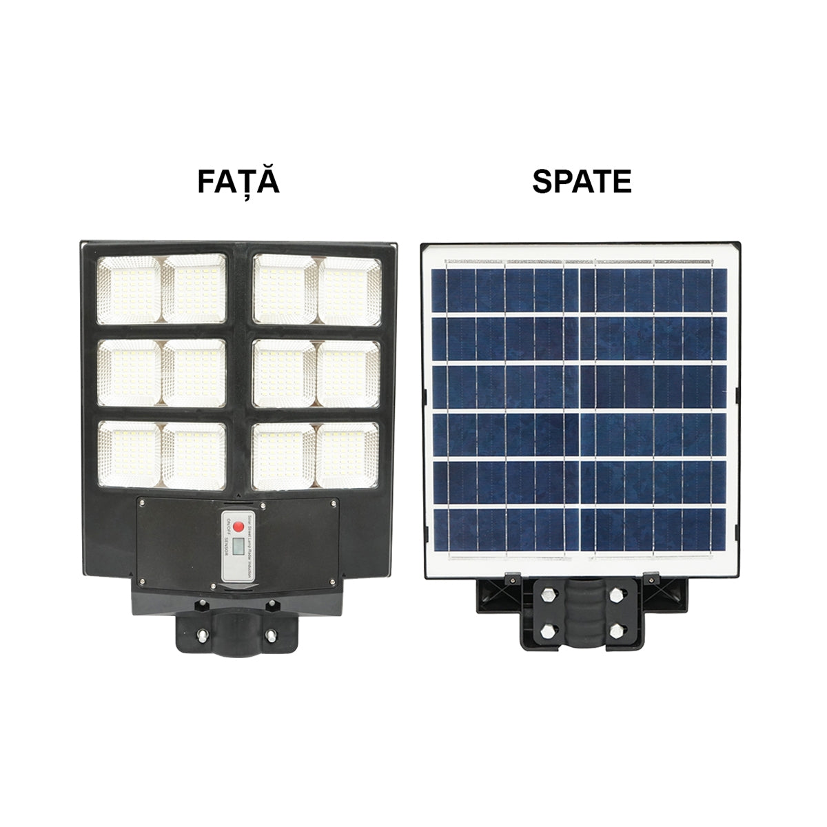 LED соларна лампа 200W за улично осветление 6500K със соларен панел, дистанционно, сензор за движение Breckner Germany