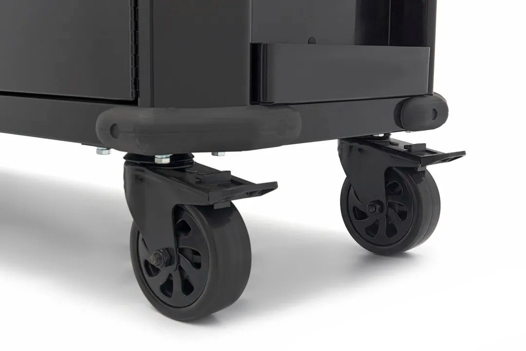 Професионален метален шкаф с 10 чекмеджета, мобилна количка, работна маса 147 см, плот от масивна дървесина HBM Холандия