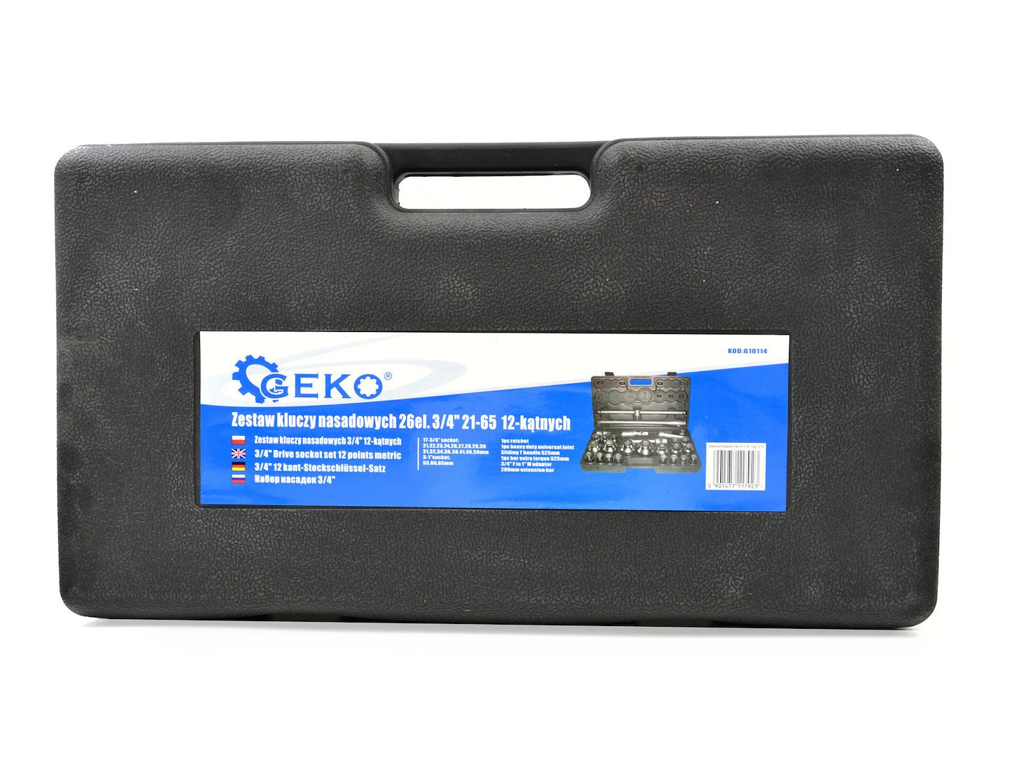 Комплект вложки, дванадесетостен 3/4" 1" с тресчотка 21-65 мм 26 броя GEKO